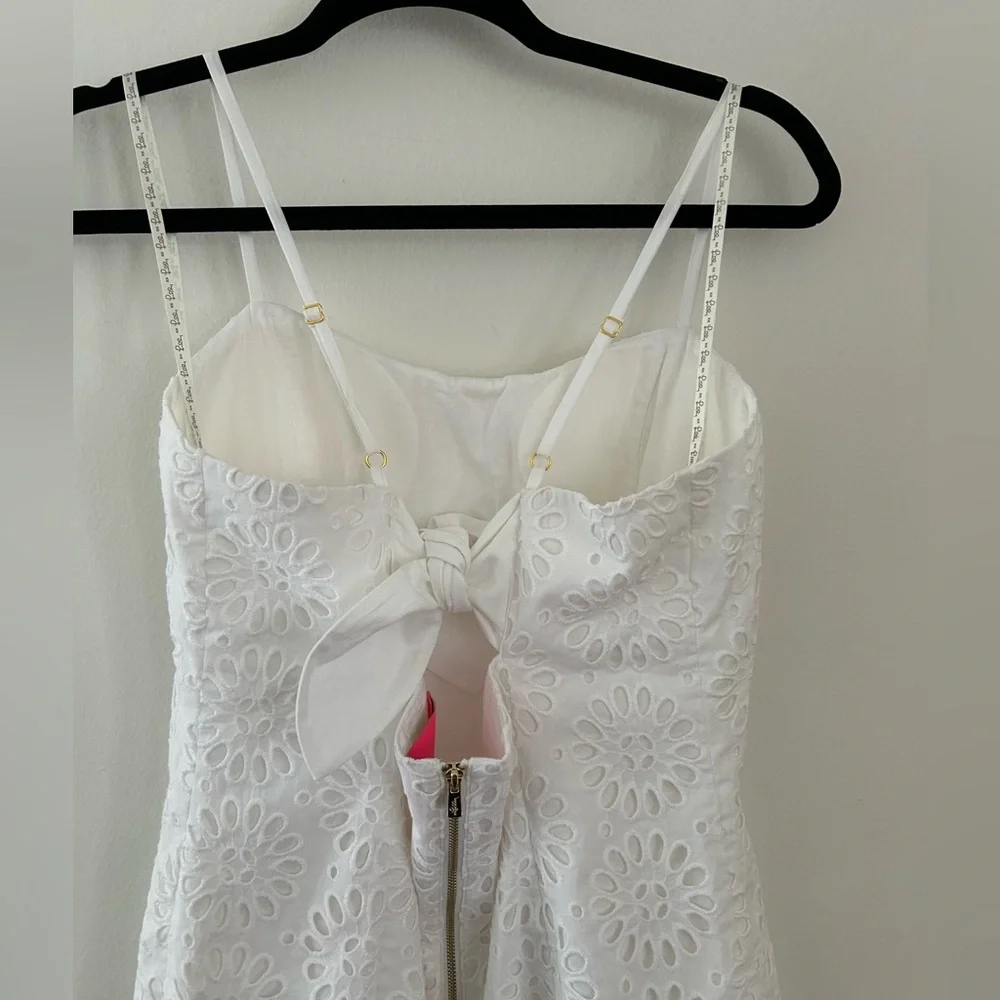 Lilly Pulitzer White Pinwheel Eyelet Shelli Cotton Dress Size 8 - Picture 7 of 10
